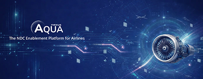 Travel professional working on a computer system in an NDC testing environment, representing airline retailing and system integration.